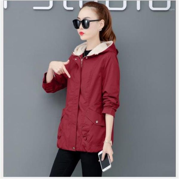 thick velet women coat autumn 2019 short female jacket plus size 5xl hooded warm long sleeve trench coat loose feminina m2581, Tan;black
thick velet women coat autumn 2019 short female jacket plus size 5xl hooded warm long sleeve trench coat loose feminina m2581, Tan;black