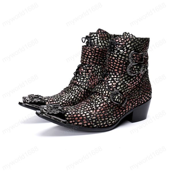 fashion printing men ankle boots autumn winter genuine leather metal pointed toe buckle formal boots, Black
fashion printing men ankle boots autumn winter genuine leather metal pointed toe buckle formal boots, Black