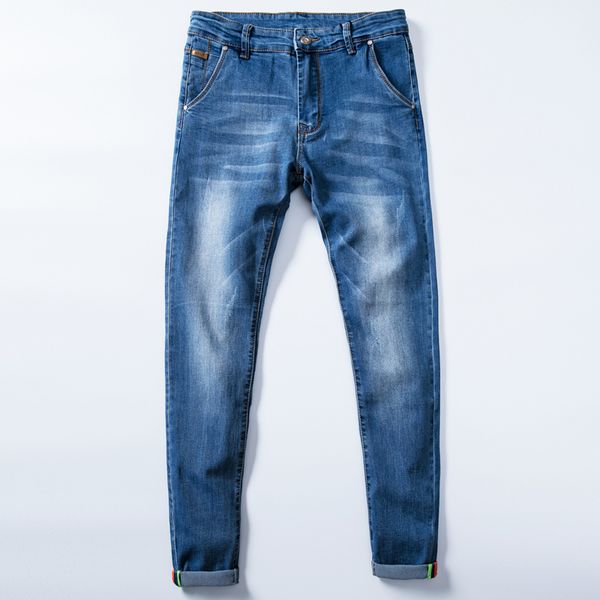 men's slim fit denim jeans soft and comfortable cotton stretch brand clothing youth fashion pants blue black grey khaki green q0105, Black;white
men's slim fit denim jeans soft and comfortable cotton stretch brand clothing youth fashion pants blue black grey khaki green q0105, Black;white