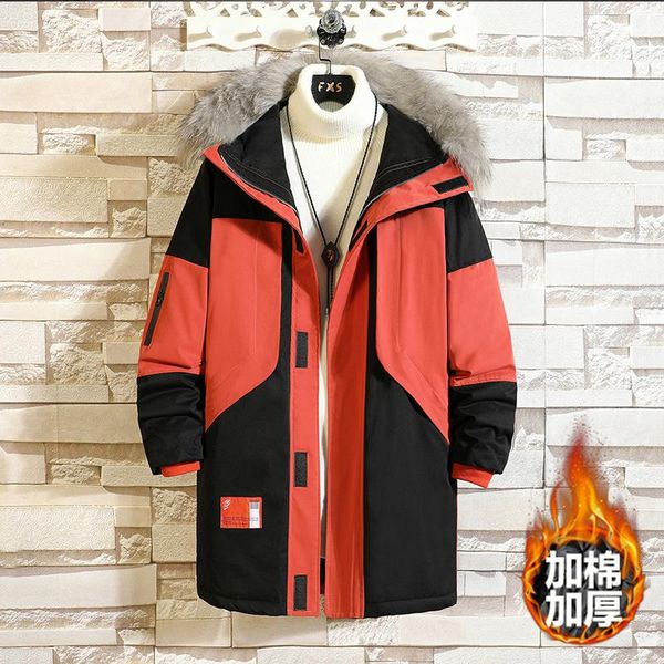 plus size men's clothing autumn and winter fashion mid-length fur collar hit color padded jacket, Black
plus size men's clothing autumn and winter fashion mid-length fur collar hit color padded jacket, Black