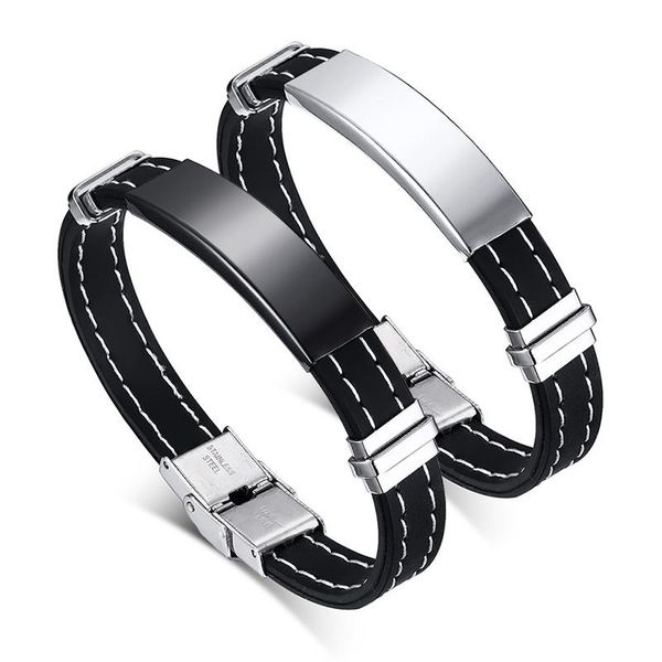 vnox casual 12mm customize bracelets for men black sewed silicone band with stainless steel id tag casual male bangle wristband bbyotr, Golden;silver
vnox casual 12mm customize bracelets for men black sewed silicone band with stainless steel id tag casual male bangle wristband bbyotr, Golden;silver