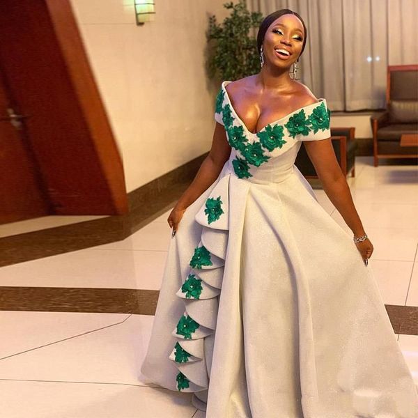 elegant off the shoulder prom dresses a line ruffles skirt special occasion dress green 3d flower africa gowns, Black
elegant off the shoulder prom dresses a line ruffles skirt special occasion dress green 3d flower africa gowns, Black