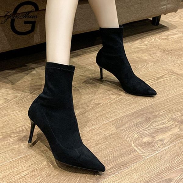 boots genshuo fashion socks women stretch cloth ankle pointed toe booties shoes 2021 spring autumn botas, Black
boots genshuo fashion socks women stretch cloth ankle pointed toe booties shoes 2021 spring autumn botas, Black