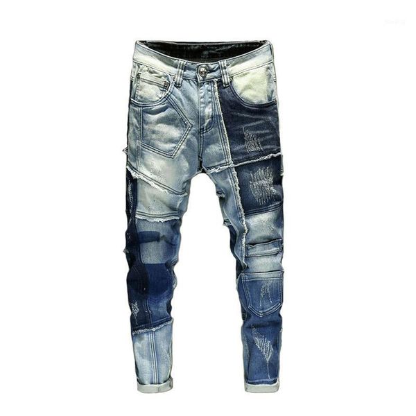 kiovno vintage men's ripped pleated jeans pants multi pockets patchwork denim trousers for male washed size 29-381, Blue
kiovno vintage men's ripped pleated jeans pants multi pockets patchwork denim trousers for male washed size 29-381, Blue