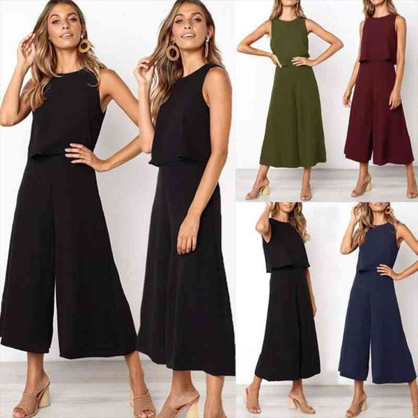 jumpsuits for women spring summer sleeveless o-neck ruffles chiffon jumpsuit back zipper loose legs casual women jumpsuit, Black;white
jumpsuits for women spring summer sleeveless o-neck ruffles chiffon jumpsuit back zipper loose legs casual women jumpsuit, Black;white
