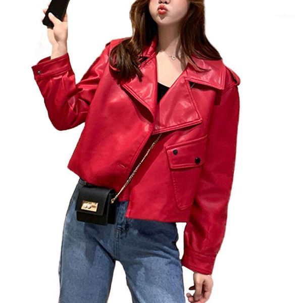 autumn new women leather jacket short pu lapel fake leather motorcycle coat student wild washed outwear female biker jacket1, Black
autumn new women leather jacket short pu lapel fake leather motorcycle coat student wild washed outwear female biker jacket1, Black