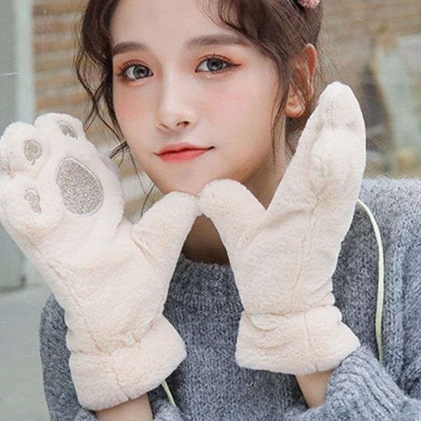 five fingers gloves winter thicken fluffy plush full finger women cartoon bear embroidery student outdoor mittens with string cosplay, Blue;gray
five fingers gloves winter thicken fluffy plush full finger women cartoon bear embroidery student outdoor mittens with string cosplay, Blue;gray