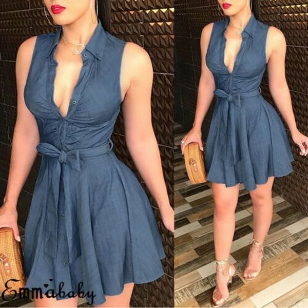 womens dress large v neck sleeveless club party denim jeans bandage bodycon mini dress, Black;gray
womens dress large v neck sleeveless club party denim jeans bandage bodycon mini dress, Black;gray
