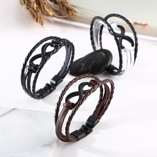charm bracelets punk retro bracelet male and female alloy 8 words hand-woven multi-layer leather bangles jewelry for mens fashion gift, Golden;silver
charm bracelets punk retro bracelet male and female alloy 8 words hand-woven multi-layer leather bangles jewelry for mens fashion gift, Golden;silver