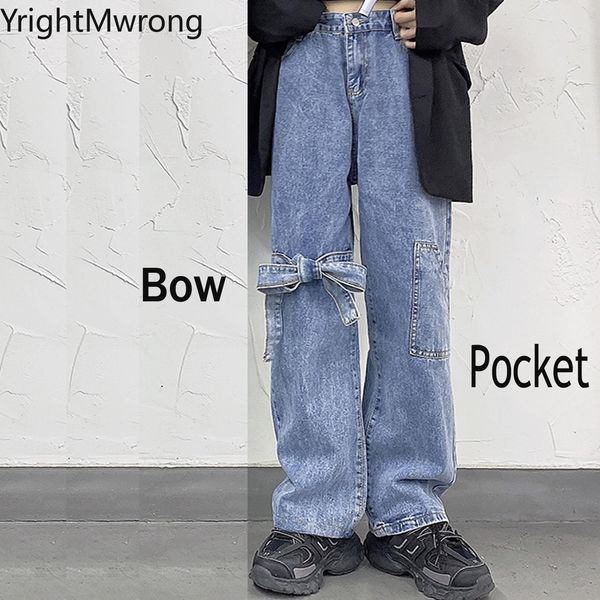 loose straight high waist denim pant patchwork tie bow cargo pocket jeans trouser boyfriend fashion baggy tracksuit women cute y1214, Blue
loose straight high waist denim pant patchwork tie bow cargo pocket jeans trouser boyfriend fashion baggy tracksuit women cute y1214, Blue