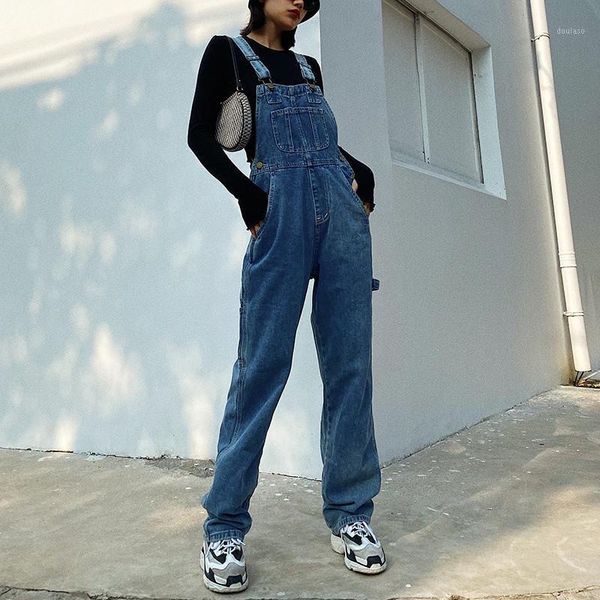 autumn and winter new style street casual women's solid color suspender jeans, high waist loose wide-leg one-piece jeans women1, Blue
autumn and winter new style street casual women's solid color suspender jeans, high waist loose wide-leg one-piece jeans women1, Blue