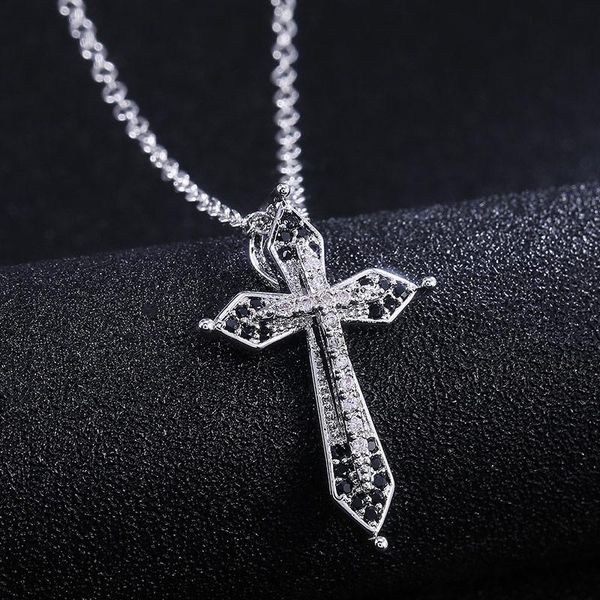 huitan classic cross pendent female necklace jewelry with black white cz zircon stone birthday gift for fashion women religious, Silver
huitan classic cross pendent female necklace jewelry with black white cz zircon stone birthday gift for fashion women religious, Silver