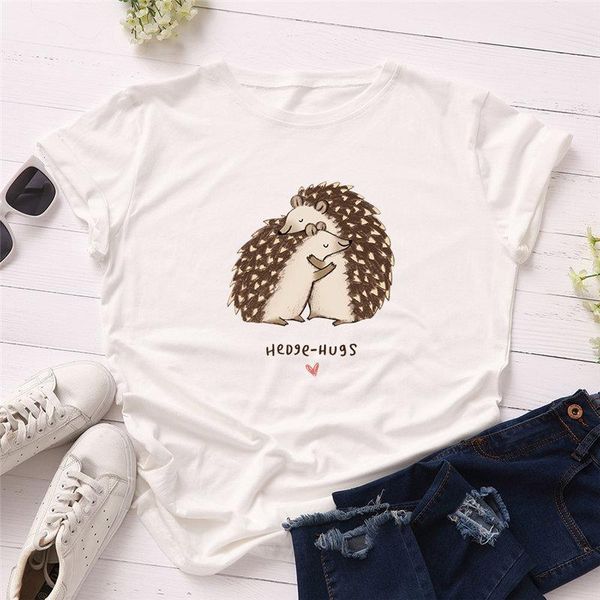 hedgehog pept print женская футболка женский о-шеи с коротким рукавом harajuku женщины футболка мода плюс размер белая верхняя рубашка, White
hedgehog pept print женская футболка женский о-шеи с коротким рукавом harajuku женщины футболка мода плюс размер белая верхняя рубашка, White