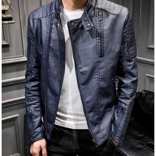 2021 мужская кожаная куртка pu slim fit повседневная верхняя одежда мотоциклист режим мужской костюмы h0jp, Black
2021 мужская кожаная куртка pu slim fit повседневная верхняя одежда мотоциклист режим мужской костюмы h0jp, Black