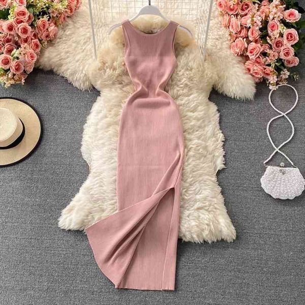 summer women knit long dress solid o-neck sleeveless hollow out back slim rib ankle-length split party maxi dress vestidos, Black;gray
summer women knit long dress solid o-neck sleeveless hollow out back slim rib ankle-length split party maxi dress vestidos, Black;gray