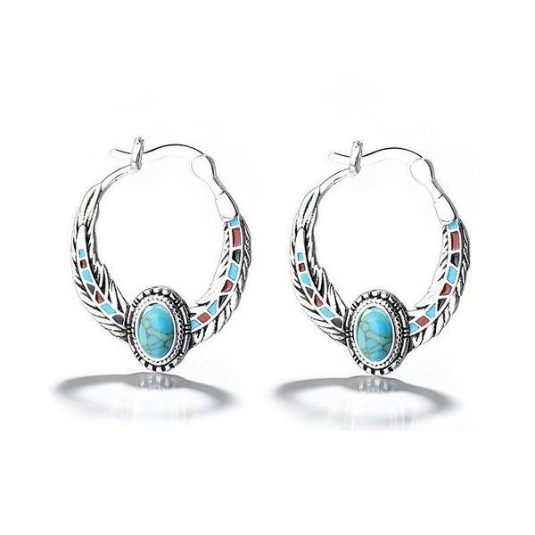 retro circle bohemian hoop earrings for women gift blue stone hoop earring summer beach boho jewelry ladies accessories l4e686, Golden;silver
retro circle bohemian hoop earrings for women gift blue stone hoop earring summer beach boho jewelry ladies accessories l4e686, Golden;silver
