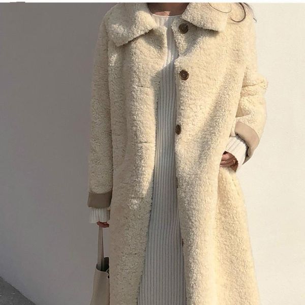 elegant winter thick warm coats women solid color long sleeve single breasted lapel lamb lambswool woolen loose long outerwear, Black
elegant winter thick warm coats women solid color long sleeve single breasted lapel lamb lambswool woolen loose long outerwear, Black