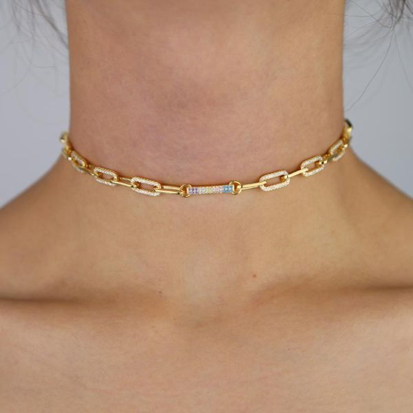 chains women gold color heavy link chain choker necklace with rainbow cz paved bar shape pendant charm necklaces for, Silver
chains women gold color heavy link chain choker necklace with rainbow cz paved bar shape pendant charm necklaces for, Silver