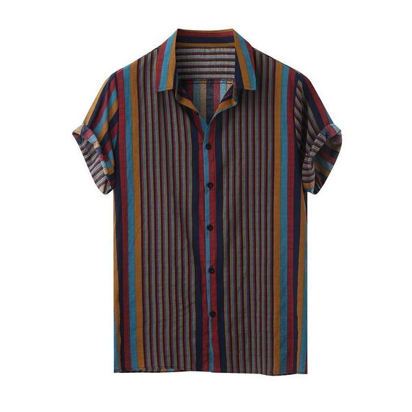 short sleeve loose buttons men's shirts stripe summer casual blouse hawaiian beach shirt mens holiday vacation clothing, White;black
short sleeve loose buttons men's shirts stripe summer casual blouse hawaiian beach shirt mens holiday vacation clothing, White;black