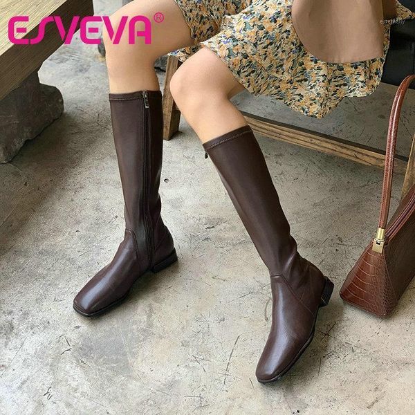 boots esveva 2021 microfiber mid calf boot women winter shoes square toe low heel zipper size 34-391, Black
boots esveva 2021 microfiber mid calf boot women winter shoes square toe low heel zipper size 34-391, Black