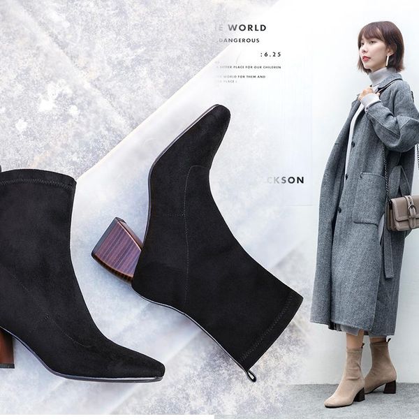 boots 22-26.5cm length big size women british style leather velvet stretch casual fashion square head thick with elastic, Black
boots 22-26.5cm length big size women british style leather velvet stretch casual fashion square head thick with elastic, Black
