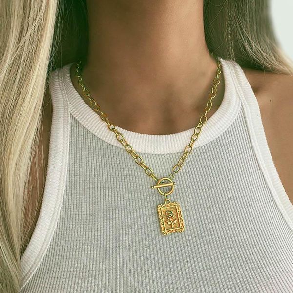 chains fashion chain necklace for women alloy square rose pendant choker vintage lady girl jewelry gifts party accessories, Silver
chains fashion chain necklace for women alloy square rose pendant choker vintage lady girl jewelry gifts party accessories, Silver