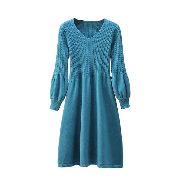 2021 spring autumn latest style women's knitted wool sweater dress long style solid color v-collar lantern sleeve, Black;gray
2021 spring autumn latest style women's knitted wool sweater dress long style solid color v-collar lantern sleeve, Black;gray