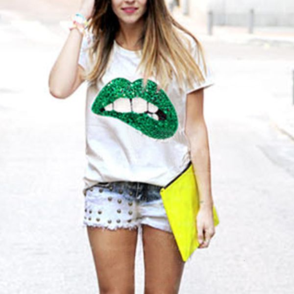 new fashion casual vestidos printed red lips women's t-shirts brand summer short sleeve loose tee shirt, White
new fashion casual vestidos printed red lips women's t-shirts brand summer short sleeve loose tee shirt, White