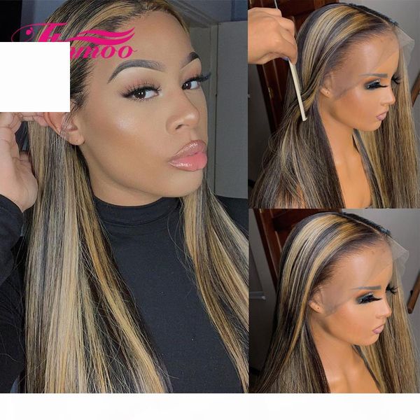 straight highlight ombre lace front human hair wigs 13x3 brazilian remy brown honey blonde wig for women pre plucked 180 density, Black
straight highlight ombre lace front human hair wigs 13x3 brazilian remy brown honey blonde wig for women pre plucked 180 density, Black