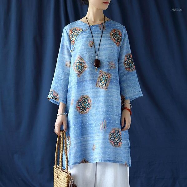 women's blouses & shirts johnature ramie print floral for women v-neck seven sleeve button 2021 autumn vintage female clothes loose shi, White
women's blouses & shirts johnature ramie print floral for women v-neck seven sleeve button 2021 autumn vintage female clothes loose shi, White
