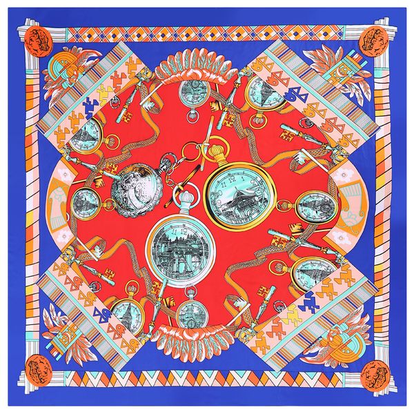 new twill silk square scarf women shawls timepiece printing neckerchief fashion ladies scarves female foulard wraps large stoles 110cm*110cm, Blue;gray
new twill silk square scarf women shawls timepiece printing neckerchief fashion ladies scarves female foulard wraps large stoles 110cm*110cm, Blue;gray