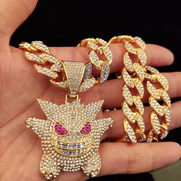 luxury men/women hip hop iced out bling bling gengar pendant with 15mm width cuban chain hiphop necklace jewelry fashion gifts fashion desig, Silver
luxury men/women hip hop iced out bling bling gengar pendant with 15mm width cuban chain hiphop necklace jewelry fashion gifts fashion desig, Silver