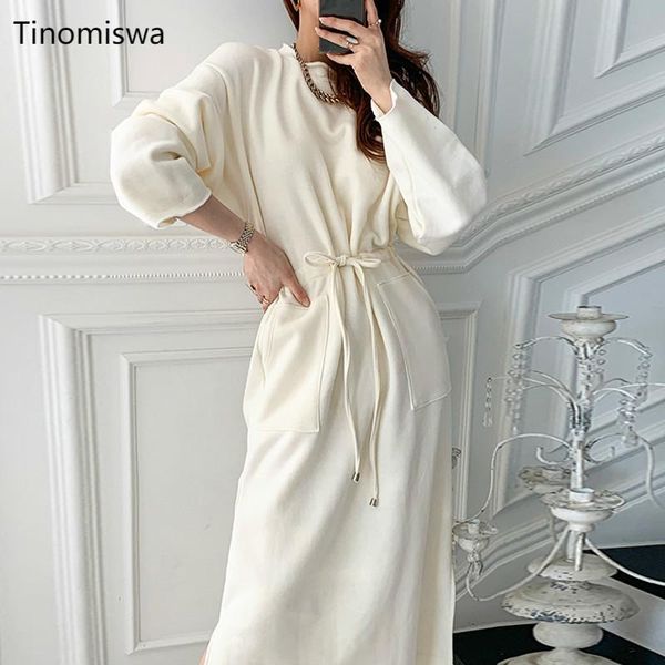 vintage solid women maxi dress long sleeve o neck chic korean dresses female lace up side split vestidos spring 2021 robe a327, Black;gray
vintage solid women maxi dress long sleeve o neck chic korean dresses female lace up side split vestidos spring 2021 robe a327, Black;gray
