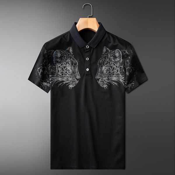 black tiger head drilling 2021 spring summer new short men lapel polo shirt embroidered fashion 72ac, White;black
black tiger head drilling 2021 spring summer new short men lapel polo shirt embroidered fashion 72ac, White;black