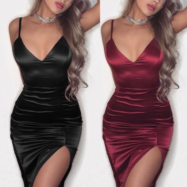 women spaghetti satin dress braces deep v midi evening party dress irregular summer bodycon clubwear red black1, Black;gray
women spaghetti satin dress braces deep v midi evening party dress irregular summer bodycon clubwear red black1, Black;gray