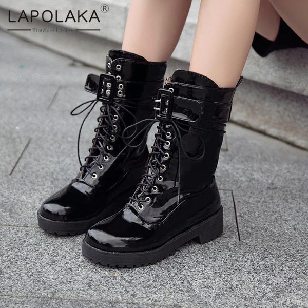 boots lapolaka 2021 drop trendy punk style shoes ladies platform comfy buckle shoelaces ins booties female, Black
boots lapolaka 2021 drop trendy punk style shoes ladies platform comfy buckle shoelaces ins booties female, Black