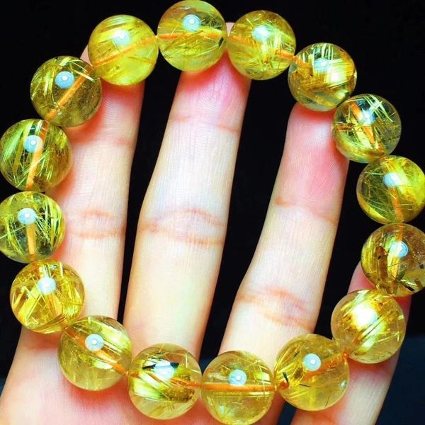 genuine natural-born brazilian gold rutilated titanium quartz woman bracelet male 13.3mm rich clear round crystal beads charms 1s5e, Black
genuine natural-born brazilian gold rutilated titanium quartz woman bracelet male 13.3mm rich clear round crystal beads charms 1s5e, Black
