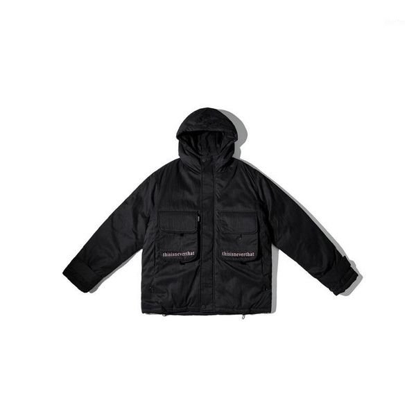 19 winter new style japanese simple warm cotton clothes fashion ins hooded loose thickened cotton coat for men1, Black
19 winter new style japanese simple warm cotton clothes fashion ins hooded loose thickened cotton coat for men1, Black