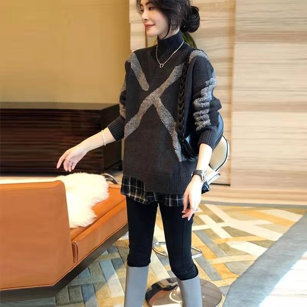 the new 2020 women's semi-turtleneck irregular black sweater with loose western style warm knit sweater -3xl, White;black
the new 2020 women's semi-turtleneck irregular black sweater with loose western style warm knit sweater -3xl, White;black