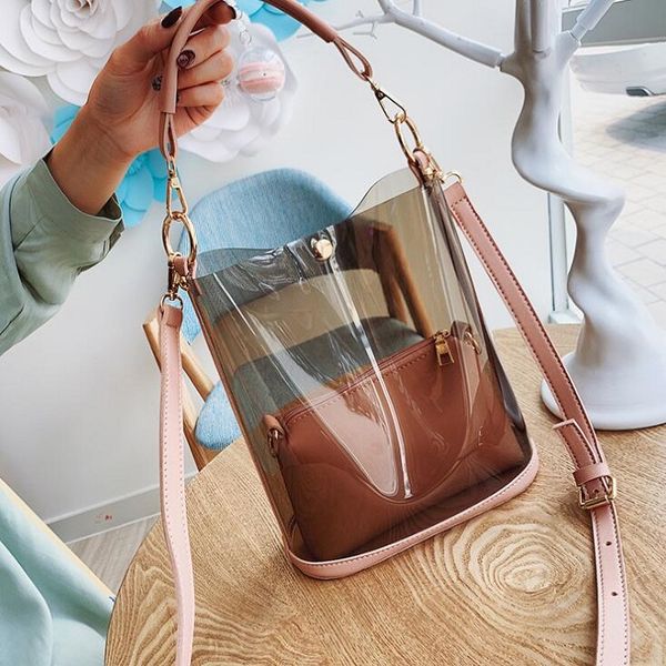 transparent bucket bag women handbags fashion lady shoulder bags composite bag crossbody new totes
transparent bucket bag women handbags fashion lady shoulder bags composite bag crossbody new totes