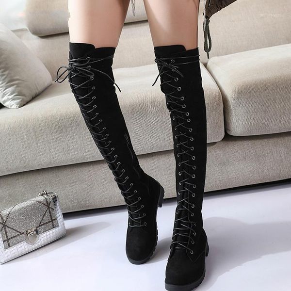 2020 new ladies lace up over the knee boots plus size 43 platfrom long boots women shoes thigh high zapatos de mujer1, Black
2020 new ladies lace up over the knee boots plus size 43 platfrom long boots women shoes thigh high zapatos de mujer1, Black