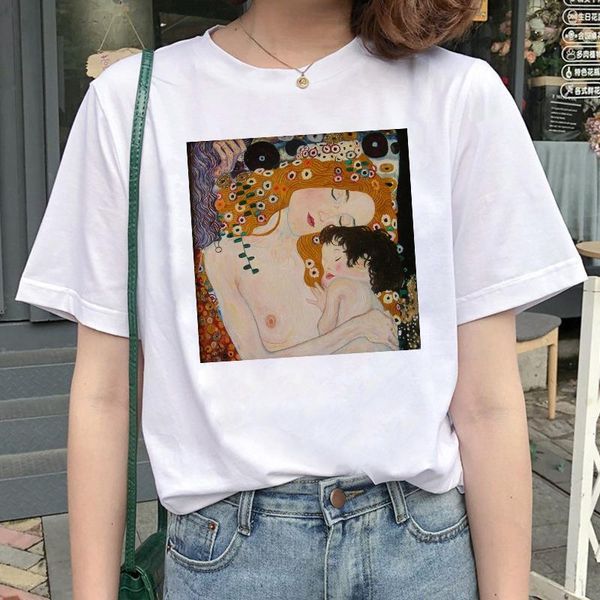 gustav klimt мода женская футболка лето новых женщин ulzzang harajuku арт масло живопись печать свободная футболка повседневная винтажная ве, White
gustav klimt мода женская футболка лето новых женщин ulzzang harajuku арт масло живопись печать свободная футболка повседневная винтажная ве, White