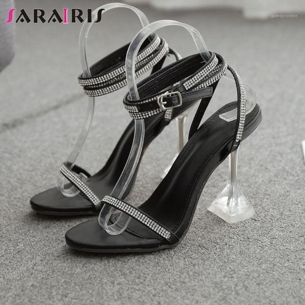 sandals sarairis female round toe crysatl ankle strap clear heel high casual women candy color shoes woman1, Black
sandals sarairis female round toe crysatl ankle strap clear heel high casual women candy color shoes woman1, Black