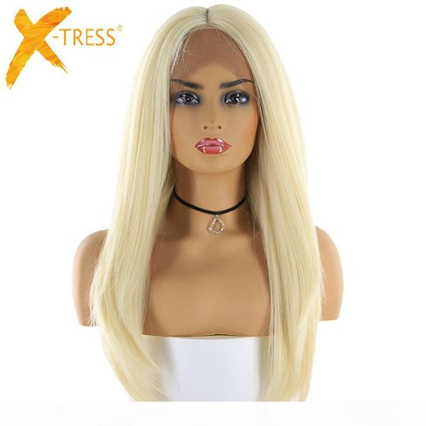 613 blonde synthetic hair wigs for women x-tress long straight swiss lace front hairpiece middle part trendy cosplay lace wig, Black
613 blonde synthetic hair wigs for women x-tress long straight swiss lace front hairpiece middle part trendy cosplay lace wig, Black