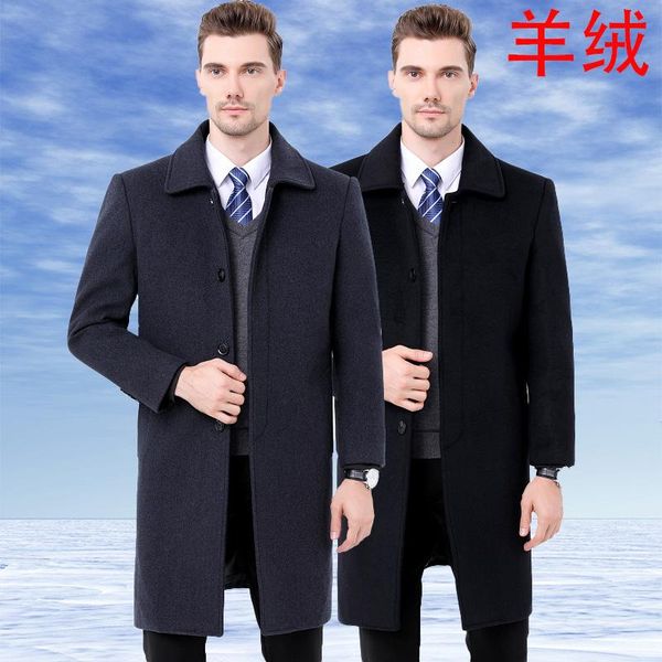 men's wool & blends cloth coat male cashmere or long high-grade wear and thickening double-sided frock-coat, Black
men's wool & blends cloth coat male cashmere or long high-grade wear and thickening double-sided frock-coat, Black