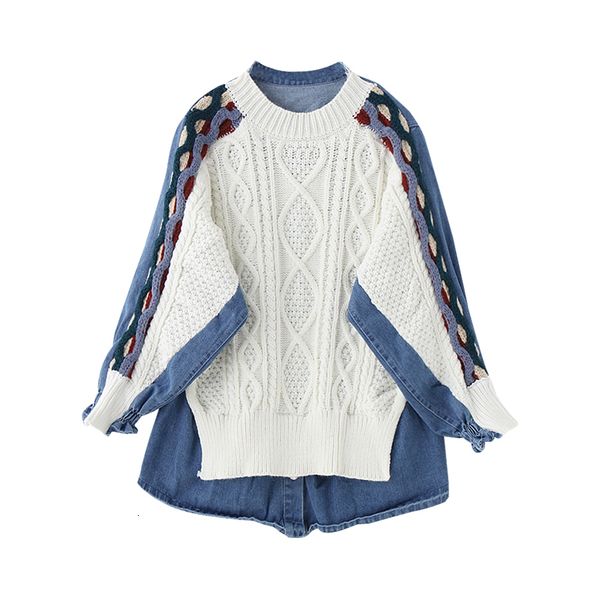 2020 lanmrem new autumn patchwork sweater split joint denim split joint knitting pullover batwing sleeves wk09205l c1120, White;black
2020 lanmrem new autumn patchwork sweater split joint denim split joint knitting pullover batwing sleeves wk09205l c1120, White;black