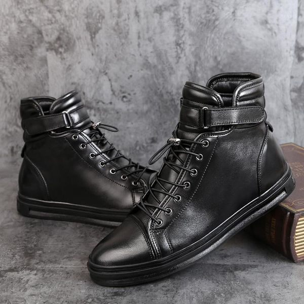 genuine leather men shoes sneakers autumn winter ankle boots men with fur warm snow boots shoes casual high-man1, Black
genuine leather men shoes sneakers autumn winter ankle boots men with fur warm snow boots shoes casual high-man1, Black