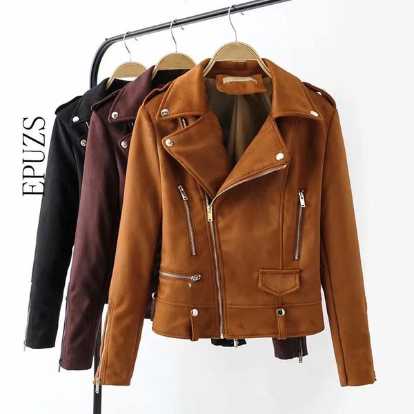 women's leather & faux 2021 spring suede jacket women black pu zipper basic outerwear motorcycle biker coat1
women's leather & faux 2021 spring suede jacket women black pu zipper basic outerwear motorcycle biker coat1