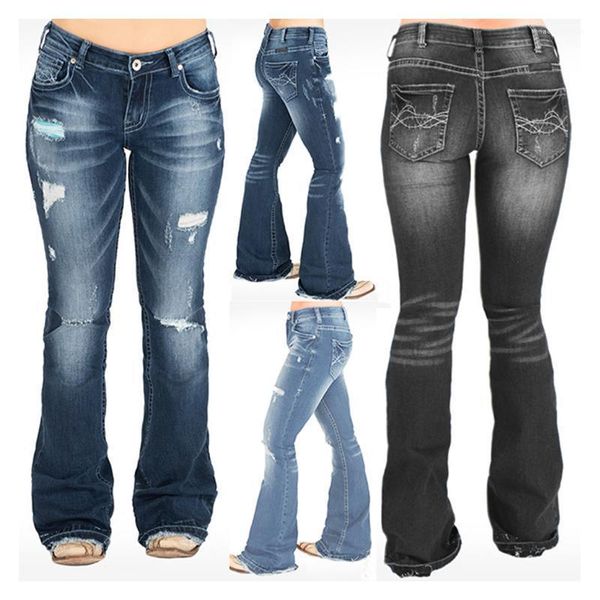jeans woman 2020 bell bottomed jeans mom high waist ladies fashion ripped hole slimming flared pants denim trousers1, Blue
jeans woman 2020 bell bottomed jeans mom high waist ladies fashion ripped hole slimming flared pants denim trousers1, Blue