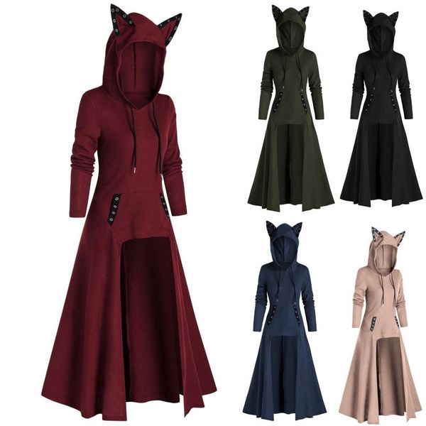 women's blouses & shirts 25# fashion halloween women blouse cat ear hooded plus size vintage cloak high low long ladies ropa de mujer, White
women's blouses & shirts 25# fashion halloween women blouse cat ear hooded plus size vintage cloak high low long ladies ropa de mujer, White